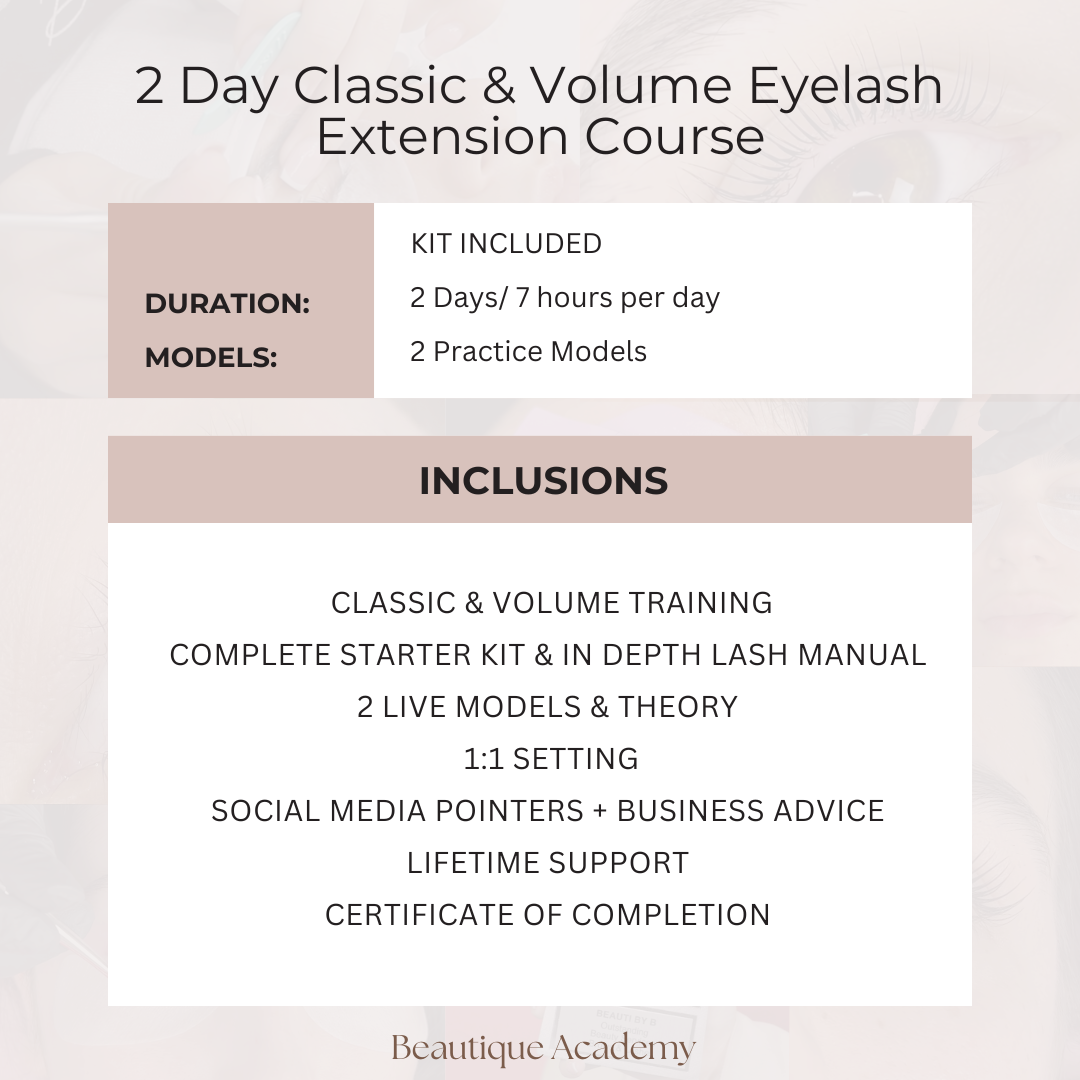 2 DAY CLASSIC & VOLUME EYELASH EXTENSION WORKSHOP
