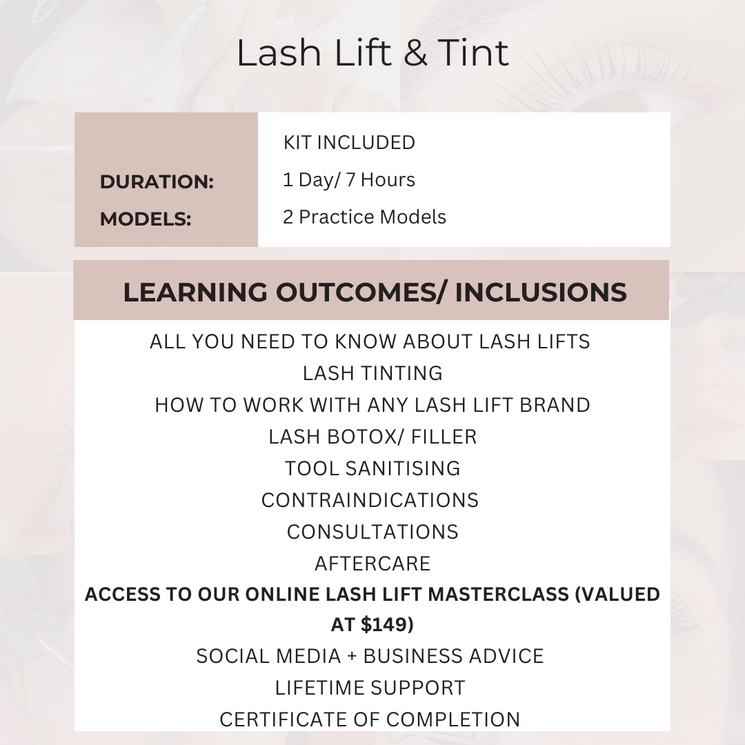 Lash Lift & Tint Course- IN PERSON