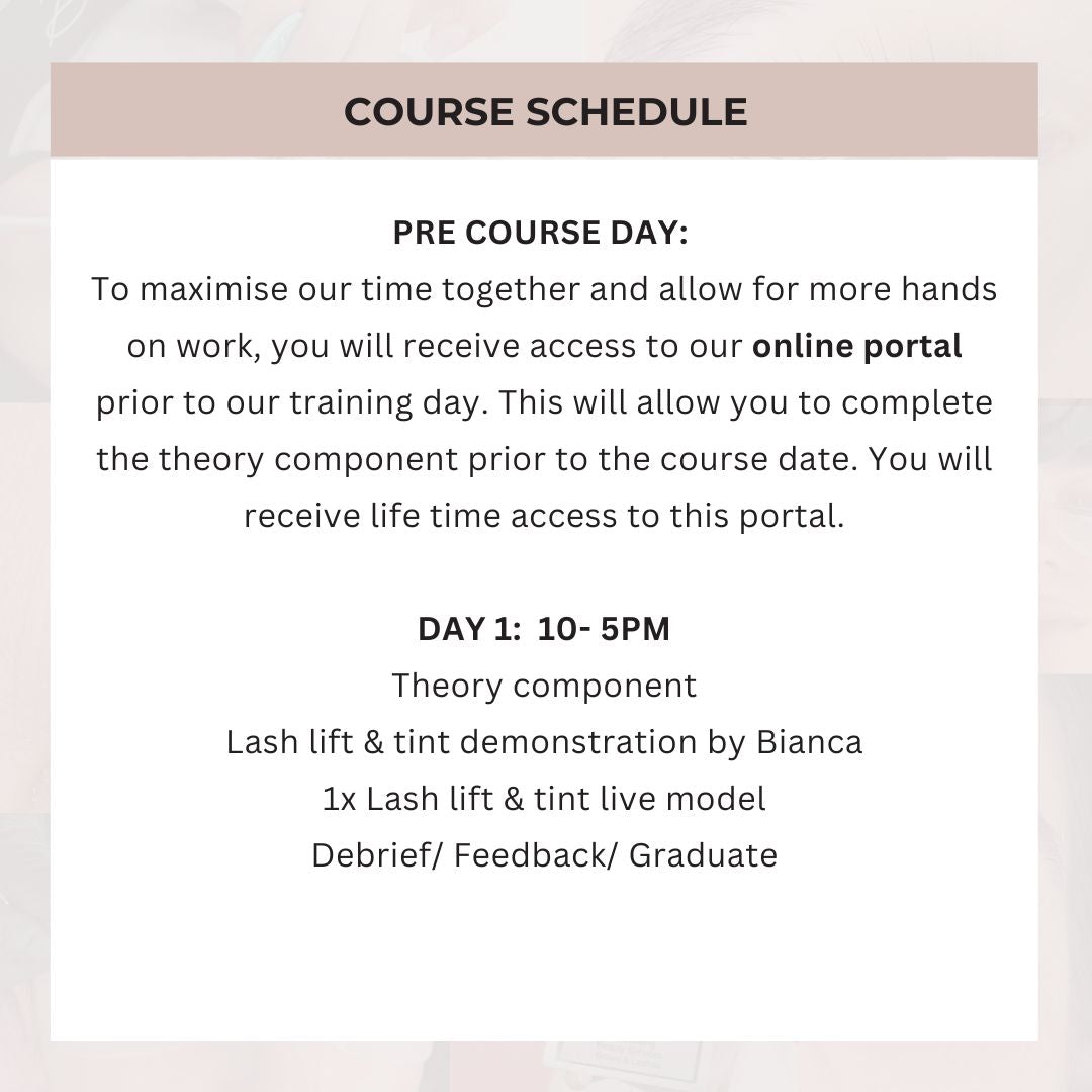 Lash Lift & Tint Course- IN PERSON